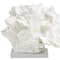 12" White Polystone Textured Coral Sculpture with Clear Acrylic Base